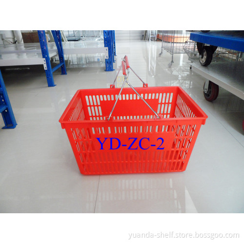 Yd-Zc-2 Supermarket Plastic Shopping Basket with Chrome Hand (YD-ZC-2)
